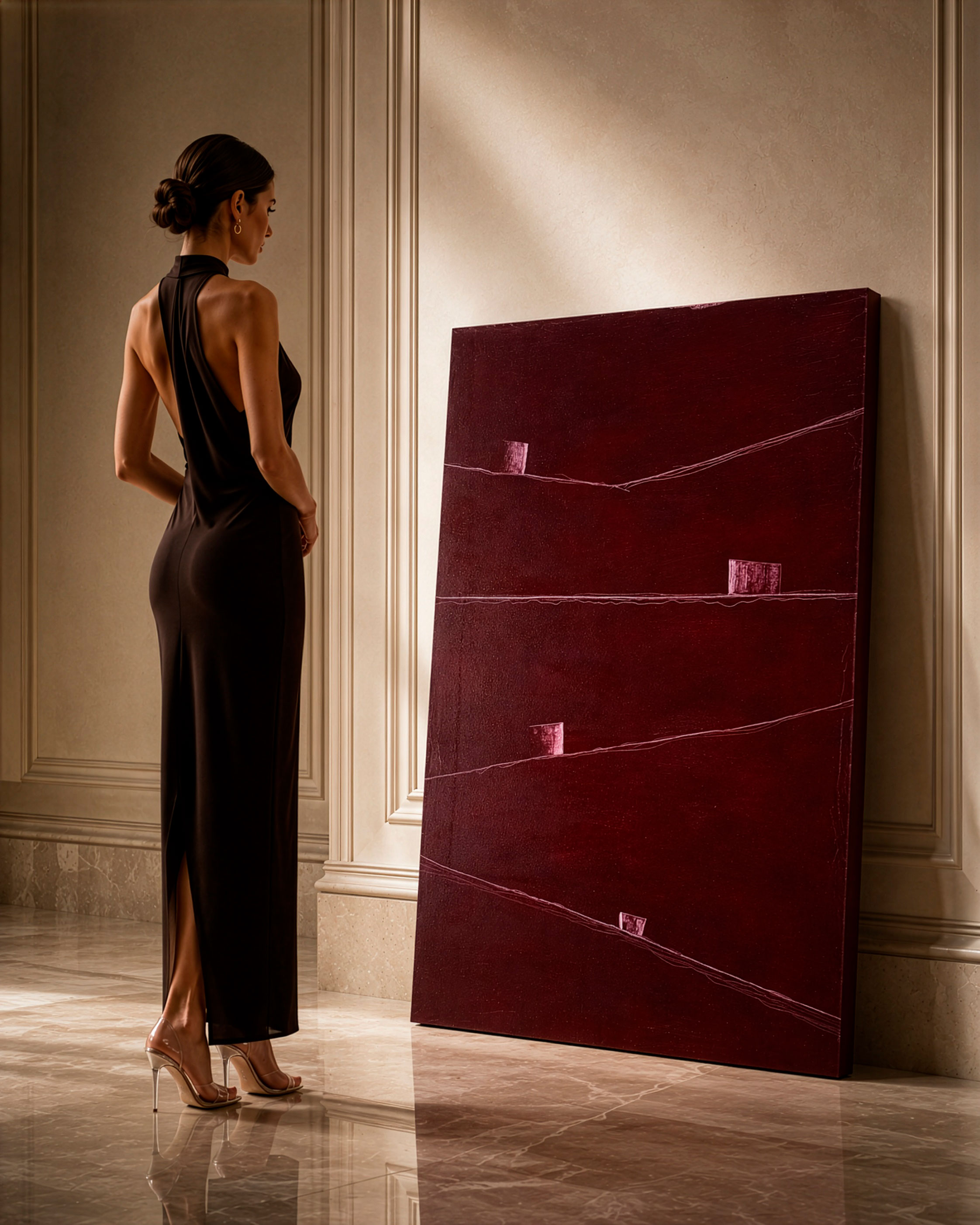 Strata #21 — Burgundy Silent Passage mockup