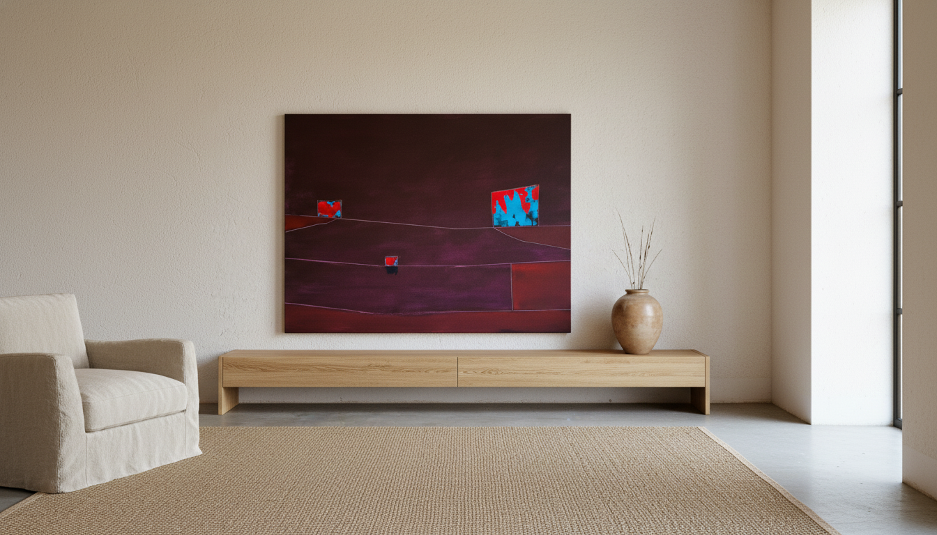 Strata #24 — Dark Red Structural Field mockup