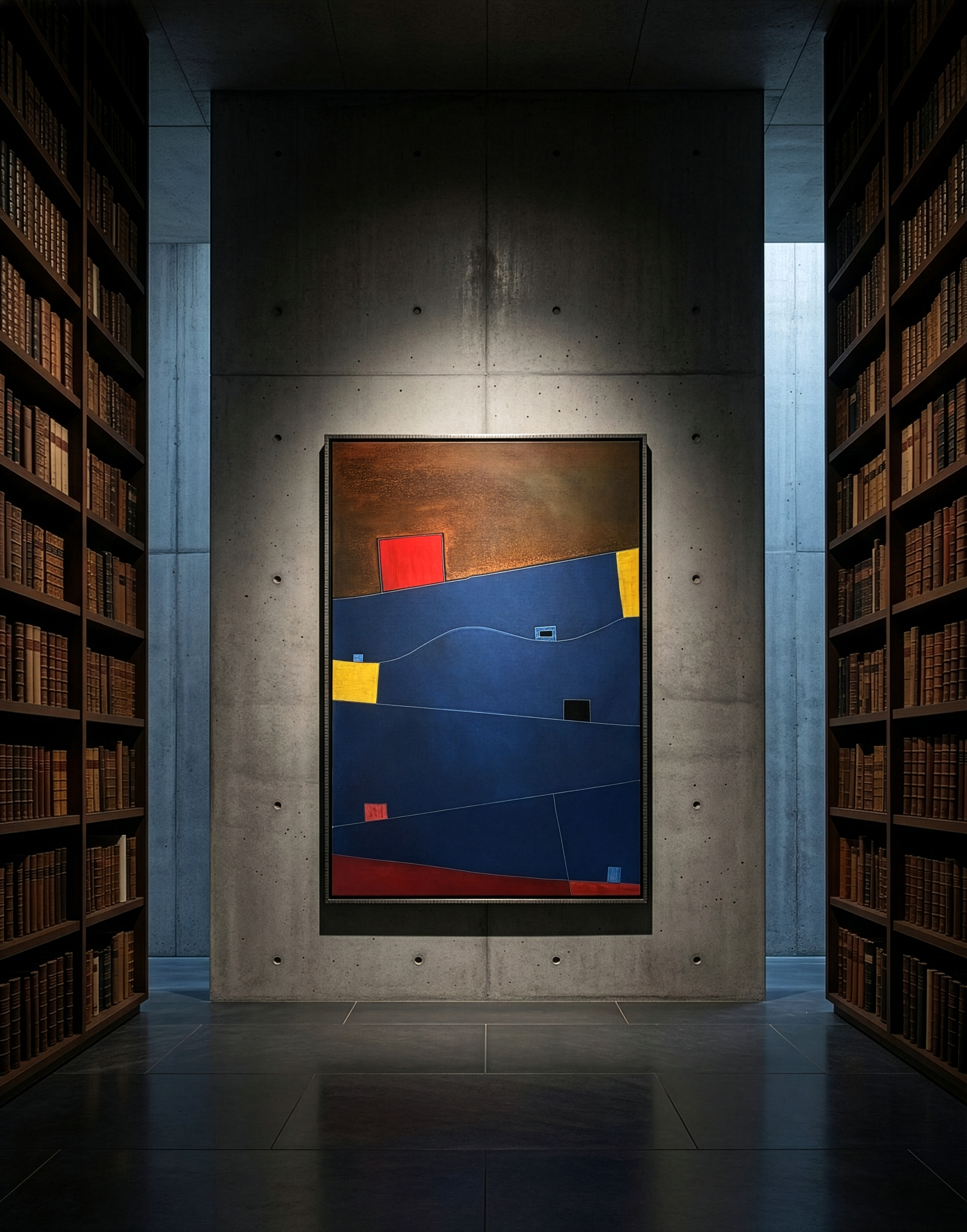 Structured Blue Terrain original painting by Maurizio Valch